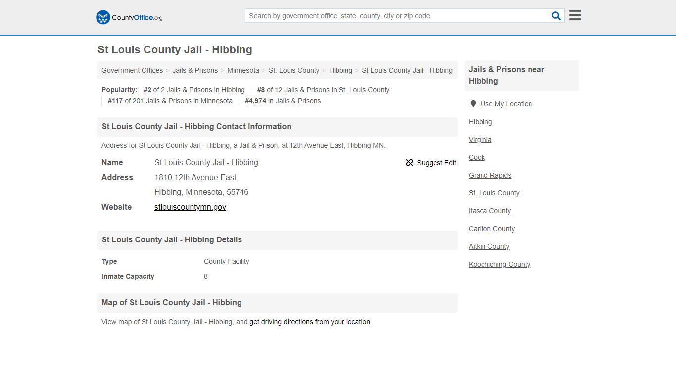 St Louis County Jail - Hibbing - Hibbing, MN (Address)